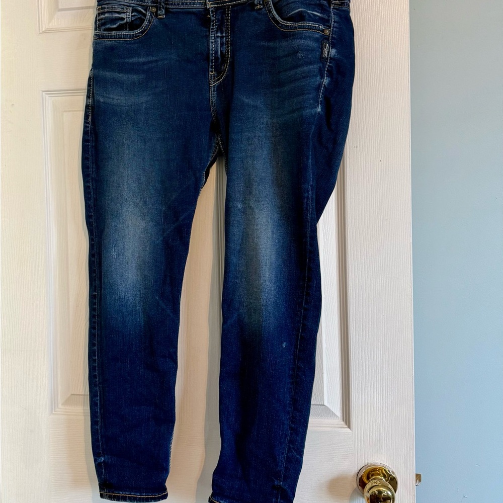 Silver Jeans Blue Ankle Cropped Denim
